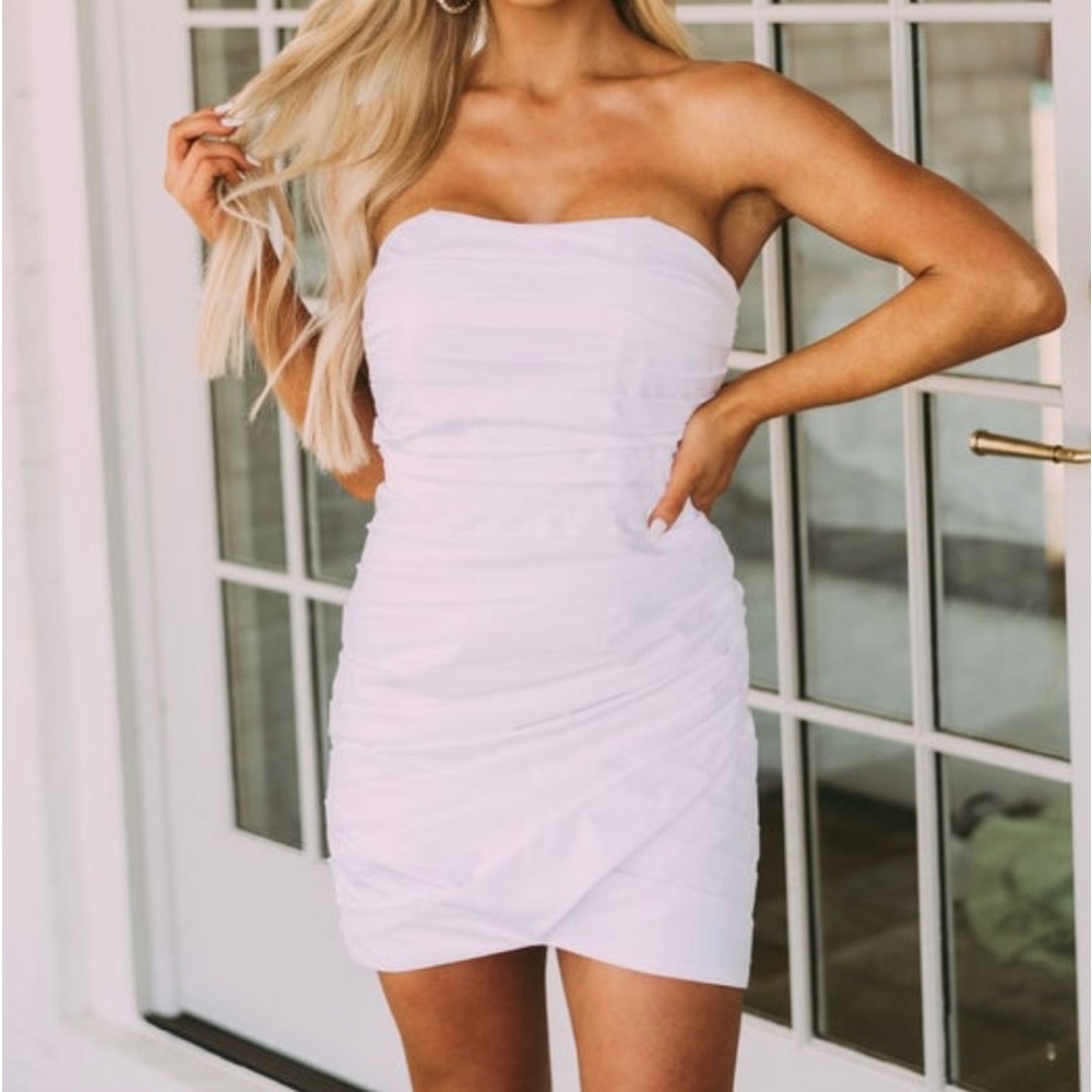 Gathered Tube Dress